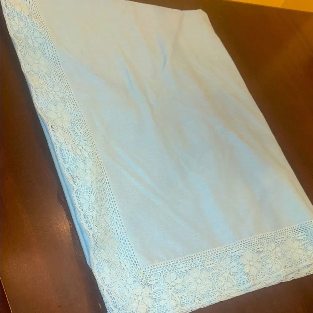 Elegant Blue Lace Tablecloth
